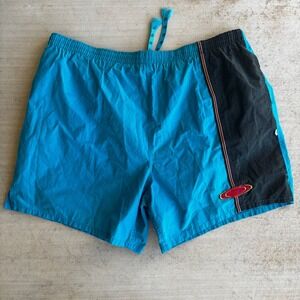 Y2K Op Swim Shorts Mens XL 38-42 Blue Mesh Lined Trunks Pockets Surf Beach